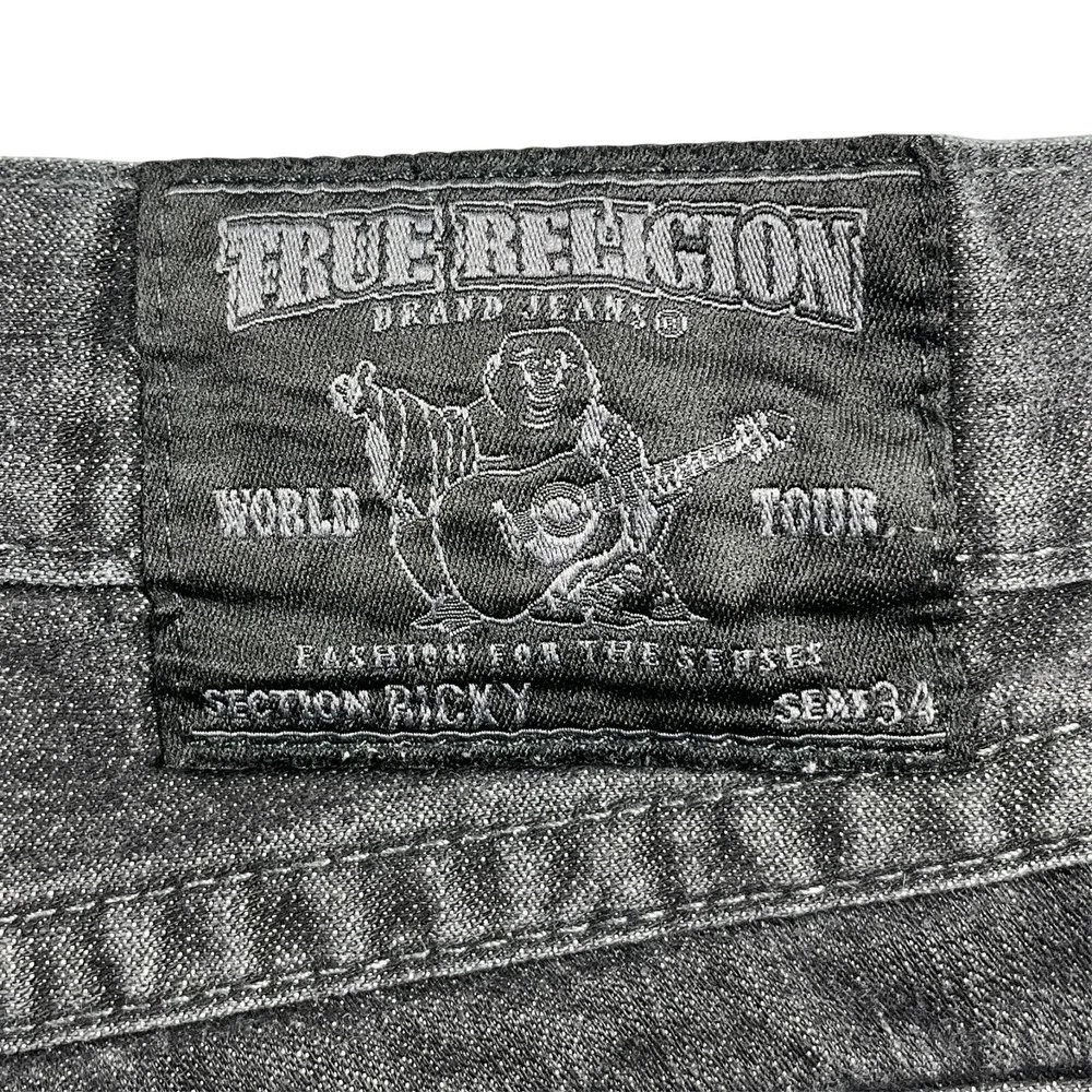 True Religion Ricky‎ Jeans Men's 34 (Fits 37x29.5) Flap Pockets Gray Preppy USA